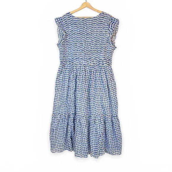 Anthropologie Peregrine Blue and White Midi Dress 3X NWT - Picture 6 of 11